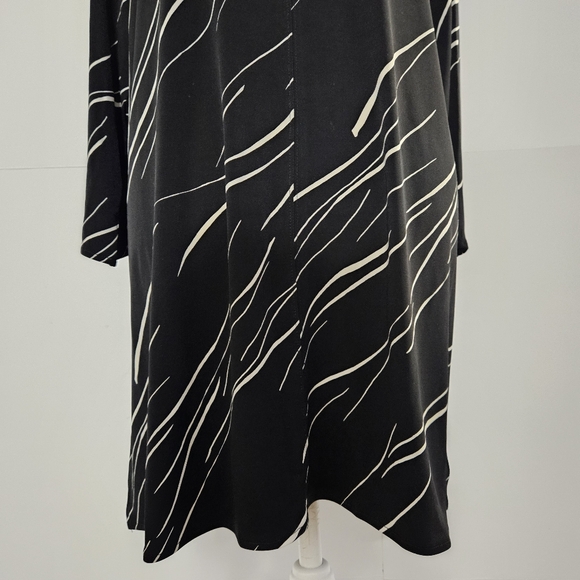 Alfani Size L Black Long-Sleeved Womens Wide Crew Neck Long Dress Shirt  Blouse - Picture 3 of 16